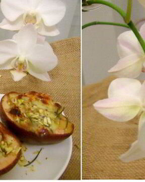 Груша, запеченная с сыром и розмарином