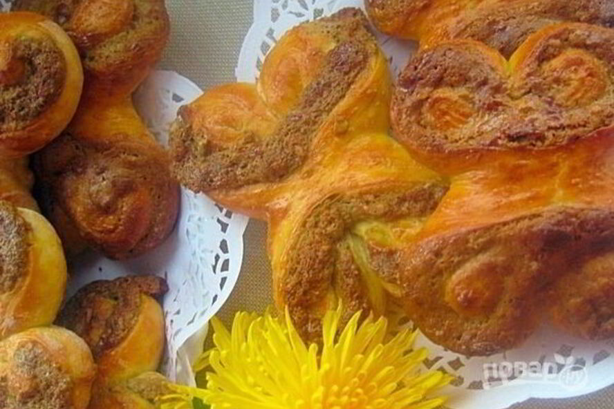 Рецепт булочек облитых халвой