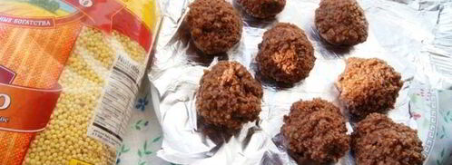 шоколадно-ореховые конфеты из пшена. Шаг 6