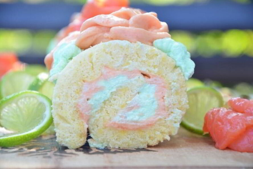 Рецепт бисквитного рулета с лососевым кремом