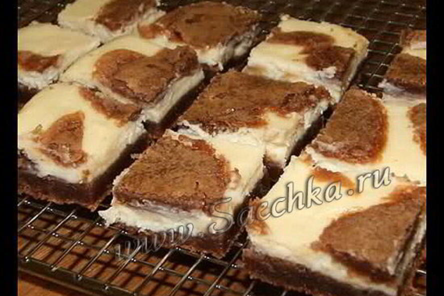 Рецепт брауни с кремом чиз , cream cheese brownies