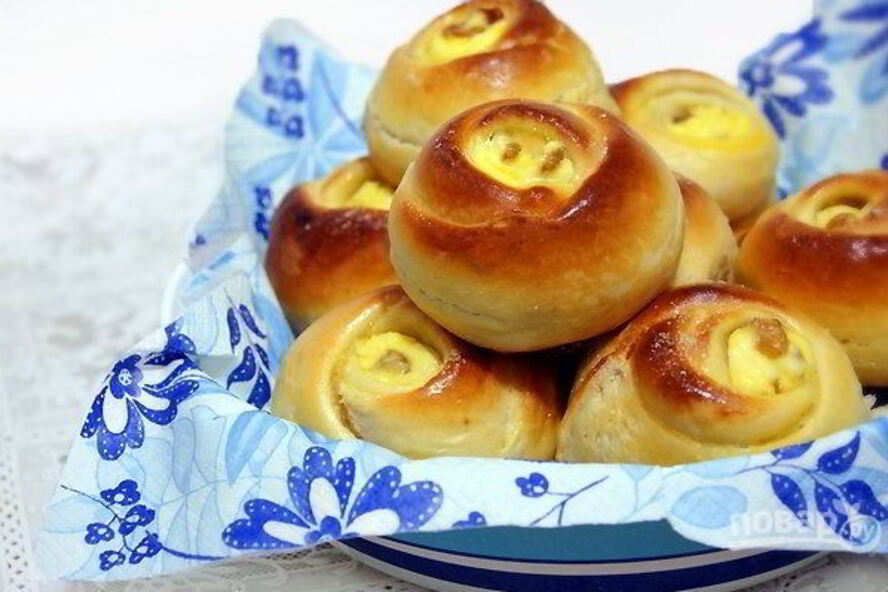 Рецепт булочек с творожным кремом