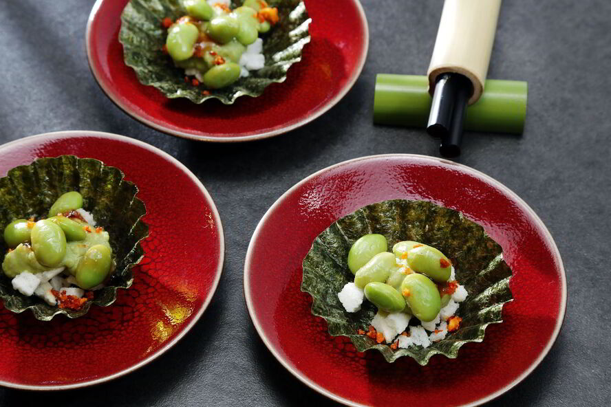 Рецепт эдамаме с бобовым кремом