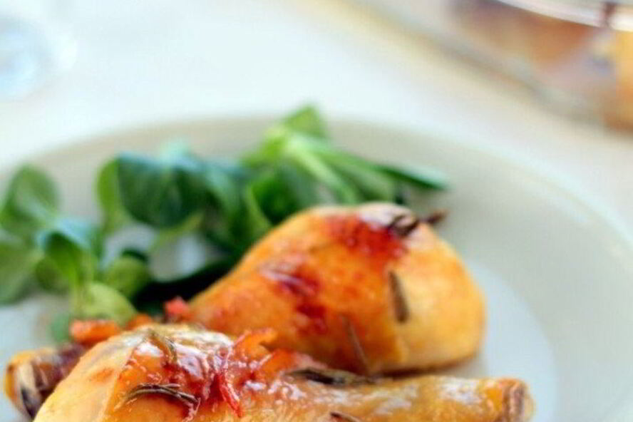 Рецепт запеченой курицы с апельсиновым мармеладом и корицей