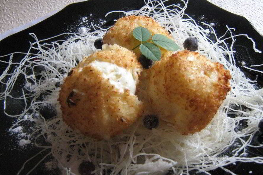 Рецепт жареного мороженого с фунчезой