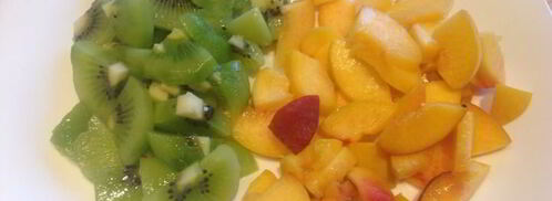 творожный мусс с персиками и киви. Шаг 8