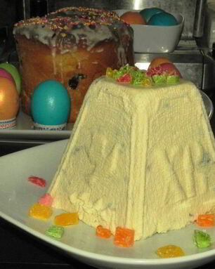 Пасха из заварного творога