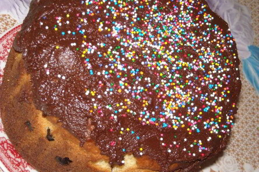 Рецепт творожного кулича с шоколадной глазурью