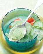 Огуречный щербет с фруктовым салатом