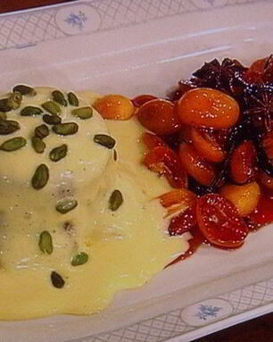 Шоколадное суфле под кофейным сабайоном с пряным кумкватом