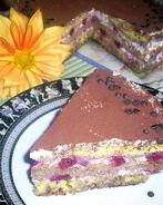 Творожный торт-десерт с пьяными вишнями в стиле Тирамису