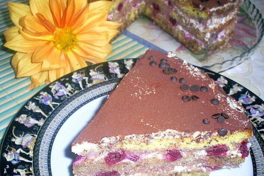 Рецепт творожного торта-десерта с пьяными вишнями в стиле тирамису