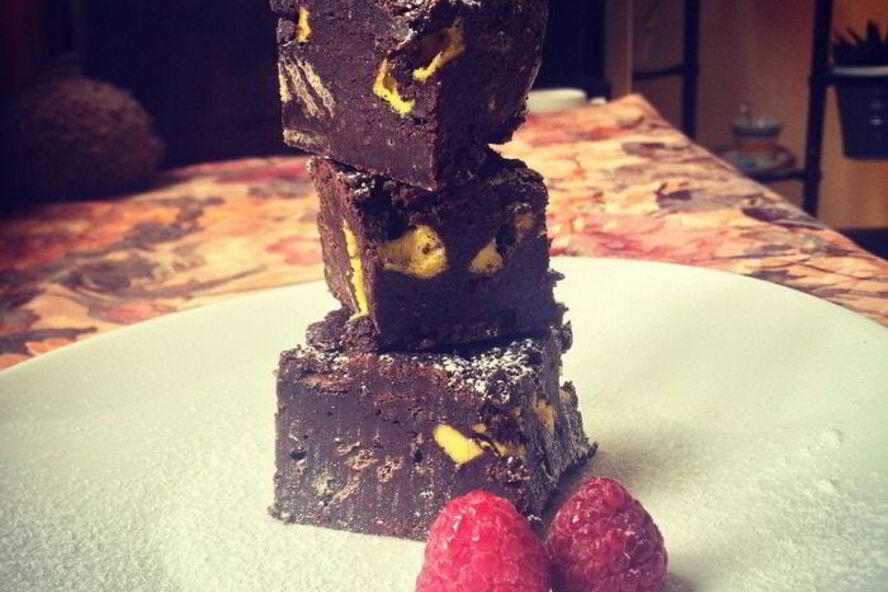 Рецепт брауни с вафлями и мятным зефиром