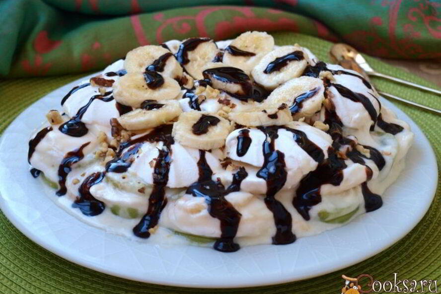 Рецепт десерта иза зефиры с фруктами