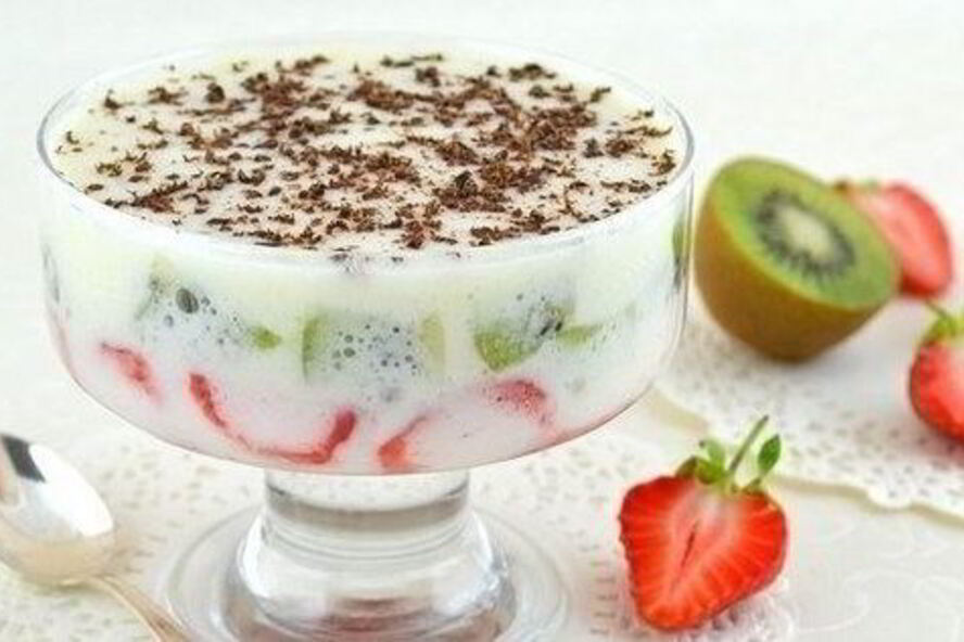 Рецепт фруктов в зефирном креме