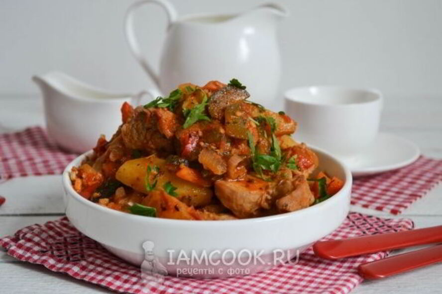 Рецепт азу из индейки в мультиварке