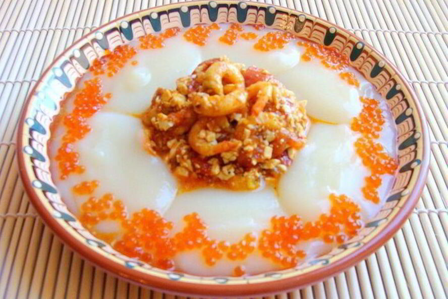 Рецепт азу из креветок с тофу и пикантным гарниром