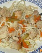 Азу из свинины с солеными огурцами