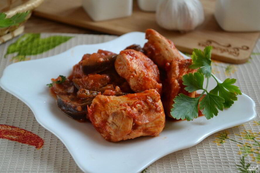 Рецепт чахохбили с баклажанами