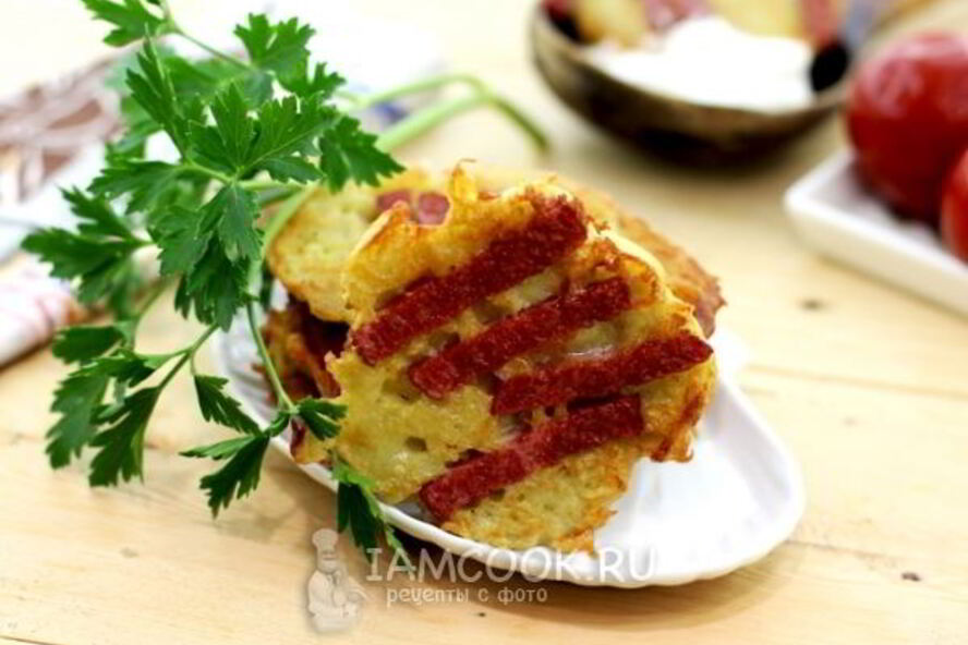 Рецепт драников с колбасой