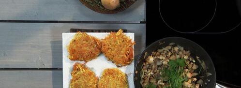 картофельные драники с грибами. Шаг 4