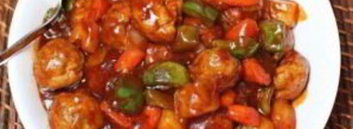 фрикадельки из курицы в чили соусе с овощами. Шаг 10