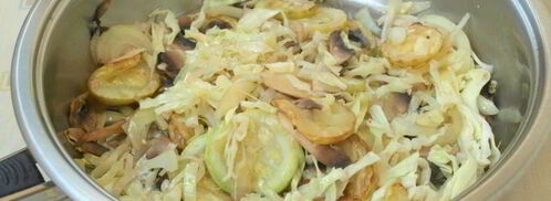 гарнир из картофеля с кабачками и шампиньонами. Шаг 5