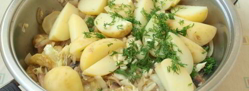 гарнир из картофеля с кабачками и шампиньонами. Шаг 6