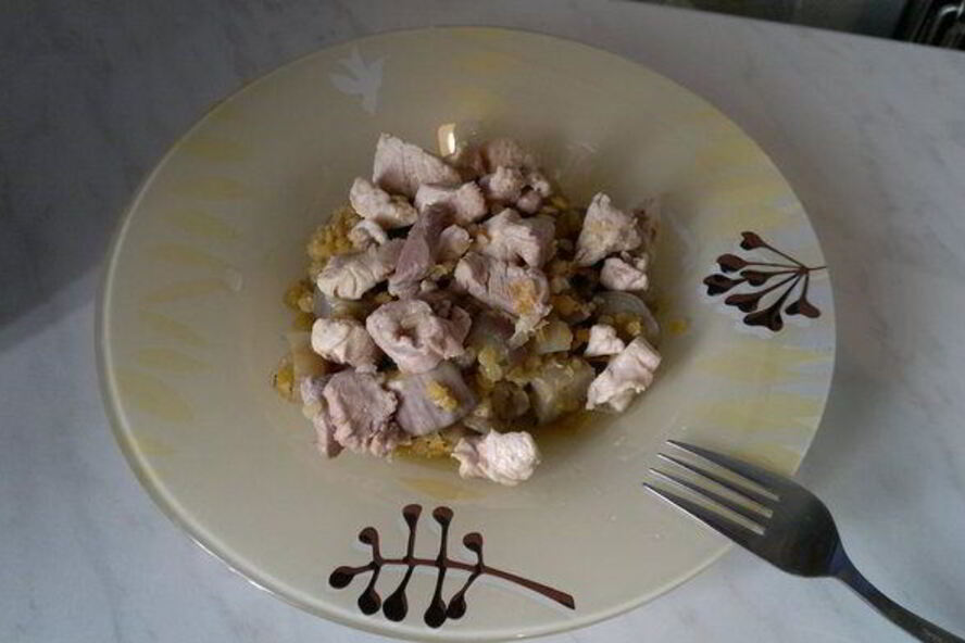 Рецепт чечевицы с баклажаном и чили перцем, мясо птицы с имбирем