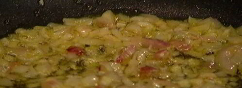 черный рис с кальмарами и морскими гребешками. Шаг 4