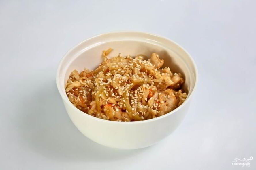 Рецепт чесночного риса с курицей