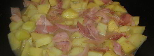 картофель с беконом в сливочном соусе. Шаг 4