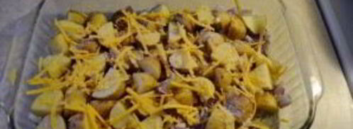 картофель со свининой и сыром в духовке. Шаг 8