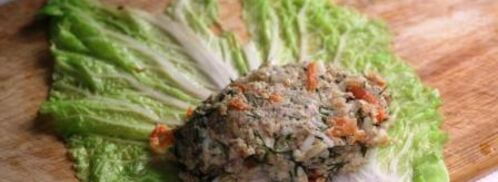 голубцы из пекинской капусты с отварным мясом. Шаг 15