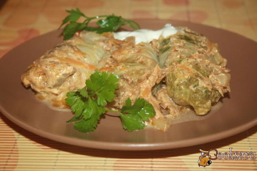 Рецепт голубцов с мраморной говядиной во вкуснейшем сметанно-овощном соусе