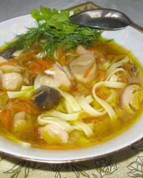 Грибная лапша
