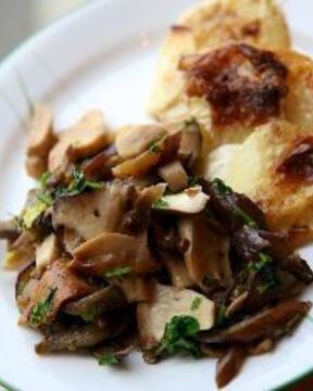 Белые грибы с баклажанами