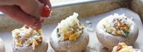 грибы, фаршированные беконом. Шаг 7