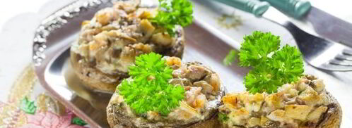 шампиньоны, фаршированные креветками. Шаг 9