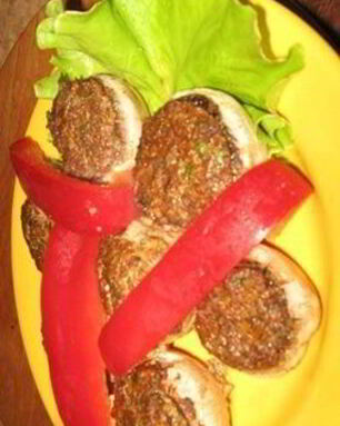 Шампиньоны с сыром и орехами