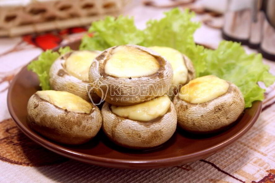 Рецепт запеченных шампиньонов с сыром