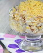 Жаренные грибы с сыром и кукурузой