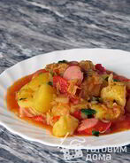 Картофельный гуляш с венскими сосисками