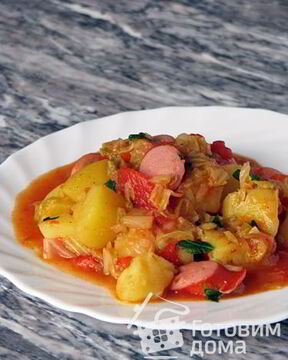 Картофельный гуляш с венскими сосисками