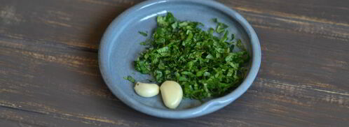 картофельное пюре с чесноком и базиликом. Шаг 3