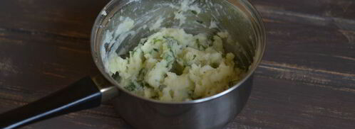 картофельное пюре с чесноком и базиликом. Шаг 8