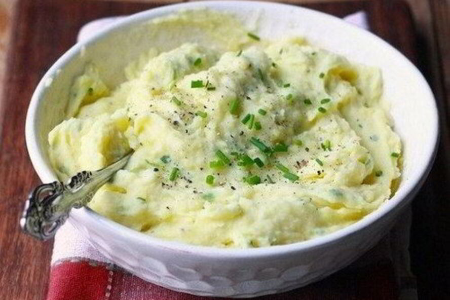 Рецепт картофельного пюре с зеленым луком и чесноком