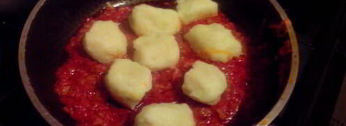 картофельные клецки в соусе с луком-пореем. Шаг 9