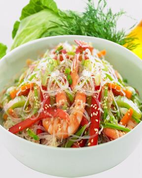 Крахмальная лапша с креветками