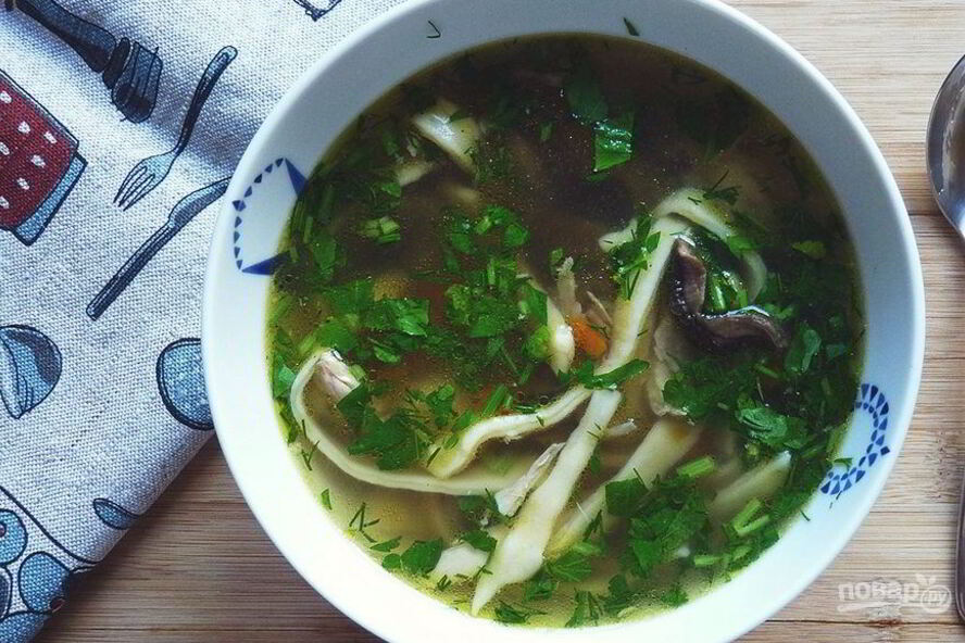 Рецепт лапши куриной с грибами и тимьяном